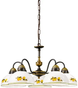 Kolarz 731.85.126 - Żyrandol na łańcuchu NONNA 5xE27/75W/230V cytryny