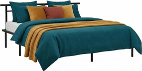 Czarne metalowe łóżko małżeńskie 160x200 cm K7-B28