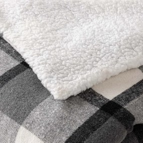 Szary koc z materiału sherpa 125x150 cm Ecossais – douceur d'intérieur