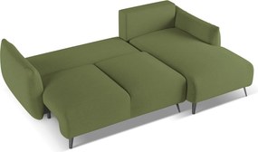 Zestaw mebli wypoczynkowych Malie, prawostronny narożnik, sofa i pufa, tkanina szenilowa