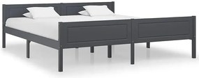 Szare podwójne łóżko z litego drewna 180x200 C3-T56