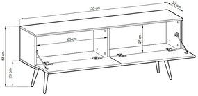 Szafka RTV KARL 3D 135cm wisząca/stojąca czarny mat  PIASKI Meble