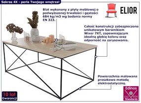 Nowoczesny stolik kawowy czarny + dąb sonoma Lupeli