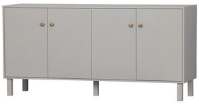 Jasnoszara niska komoda z litego drewna sosnowego 160x78 cm Madu – WOOOD