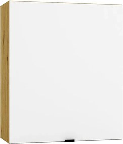 Jednodrzwiowa Szafka Biały Kuchenna Górna 60 Cm + Dąb Artisan S0-N79