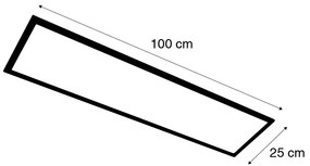 Nowoczesny panel LED biały 100 cm z diodą LED przyciemniającą do ciepłej RGB - Gees Nowoczesny Oswietlenie wewnetrzne