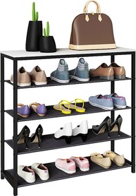 Metalowa drewniana półka na buty 4 przedziały Taliro