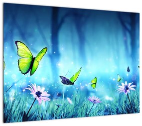 Obraz na szkle - Mistyczna leśna polana (70x50 cm)