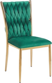 Eleganckie aksamitne krzesło K37-FX, złote nogi