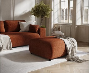 Puf w tkaninie szenilowej Zanzibar - 88x88 cm - miedziany