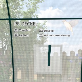 Outsunny Szklarnia z Łukiem z Workami na Piasek i Plastikową Osłoną, 2 Drzwi Rolowane, Okna z Siatki, Przenośna, 1,8 x 1,8 x 2 m, Biała