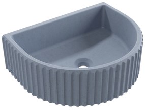 Umywalka betonowa podwieszana / nablatowa półokrągła bez otworu na baterię 45 x 36 cm MUSLIN | różne kolory : Kolor - Lawendowy, Typ montażu - nablatowa