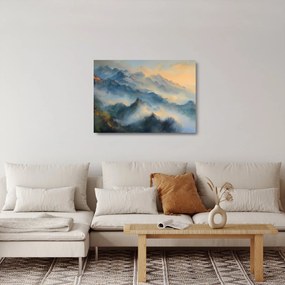 Obraz na szkle - Malowany górski krajobraz (70x50 cm)