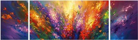 Obraz - Abstrakcja kwiatów (170x50 cm)