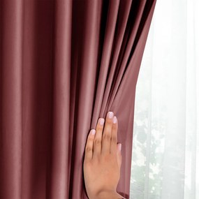 Różowa aksamitna zasłona częściowo zaciemniająca (dimout) 140x270 cm Eyelets – Restilo
