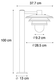 Zewnetrzna Designerski słup ogrodowy czarny 100 cm IP44 - MortyDesignerski Oswietlenie zewnetrzne