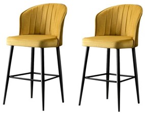 Zestaw krzeseł barowych Rubi Yellow and Black, 2 szt., 2 szt.