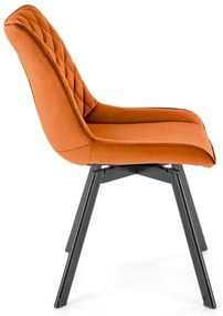 Krzesło tapicerowane K520 VELVET cynamonowe obracane HALMAR