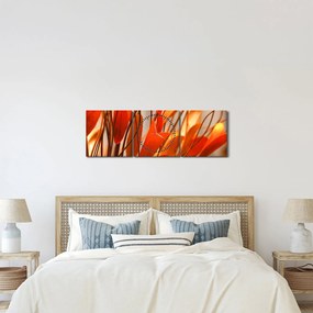 Obraz płatków kwiatów (z zegarem) (90x30 cm)