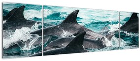 Obraz - Delfiny w oceanie (170x50 cm)