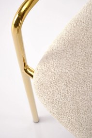 Krzesło Do Jadalni Salonu Kremowy, K537 Tkanina RAVEN, chrom, glamour