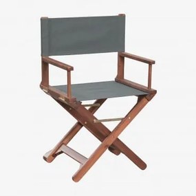 Zestaw 4 Składanych Krzeseł Reżyserskich Z Drewna Akacjowego Ridley Grafitowa Szarość - Sklum