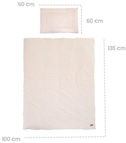 Beżowa pościel dziecięca do łóżeczka z mieszanki bawełny 100x135 cm Frosty Almond – Roba