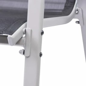 Krzesło ogrodowe BARI czarne, stalowe, sztaplowane 90x55x65