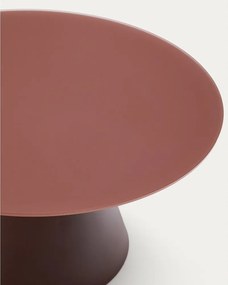 Okrągły stolik ze szklanym blatem w kolorze terakoty ø 80 cm Wilshire – Kave Home