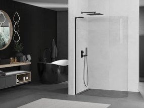 Mexen Kioto-R L ścianka prysznicowa zaokrąglona Walk-in 100 x 200 cm, transparent, czarna - 800-100-103-70-06