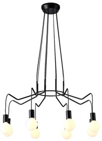 Żyrandol na lince BASSO 8xE27/40W/230V czarny