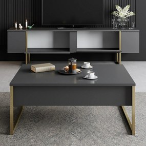 Stolik pod telewizor Luxe Anthracite and Gold
