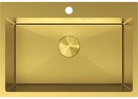 Mexen Solix zlewozmywak stalowy 1-komorowy 650 x 450 mm, złoty - 6403651000-55