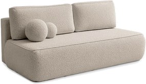 Beżowa skandynawska sofa rozkładana boucle R6-H26