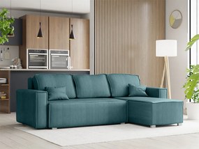 Rozkładana narożna sofa SMART COSARO petrolowa, dwustronna + 2 poduszki GRATIS