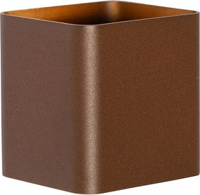 Nowoczesna lampa ścienna rdzawo-brązowa z wbudowanym LED IP54 kwadratowa - Evi