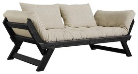 Sofa rozkładana z lnianym pokryciem Karup Design Bebop Black/Linen