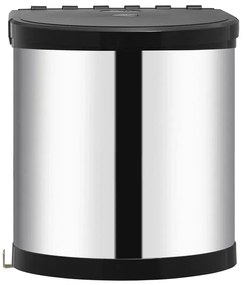 Czarno-srebrny kosz na śmieci do zabudowy 12L T7-H17