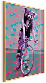 Plakat Szop na rowerze 29,7x42 cm z ramą złotą bez marginesu ARTGEIST B