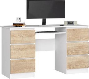 Biurko młodzieżowe białe+dąb sonoma K3-T01