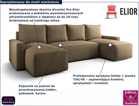 Brązowy narożnik rozkładany z funkcją spania Z1-R39