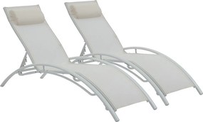 Leżaki aluminiowe "Beauty" - Phoenix - Ecru - Zestaw 2 szt.
