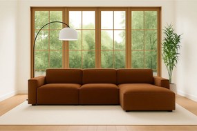 Narożnik w kształcie L Cursal, tkanina Salvador, Ciemnobrązowy, Prawy