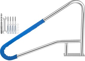 Rampa Basenowa SucceBuy 55 x 32 Cale Rampa Basenowa ze Stali Nierdzewnej z Powłoką Antypoślizgową