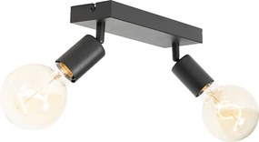 Nowoczesny reflektor czarny prostokątny 2-punktowy - Facil