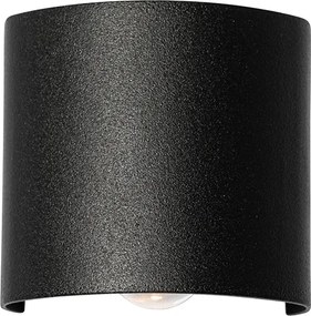 Lampa ścienna zewnętrzna czarna w komplecie z diodą LED 2-punktowa IP54 - Silly