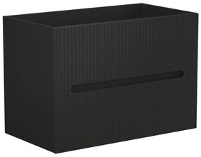 Szafka pod umywalkę wisząca ryflowana czarna – 80 cm – PAVANI