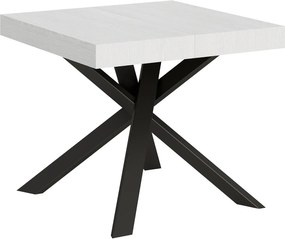 Stół rozkładany 90/194x90 cm Clerk frassino biała nogi antracytowe