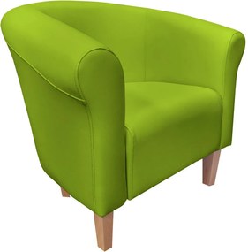 Fotel Milo tkanina Eko-skóra elegancki fotel do salonu i gabinetu : Kolor nogi - Drewno, Kolor tkaniny - EKO-SKÓRA - 5D, Wysokość nogi - 15 cm