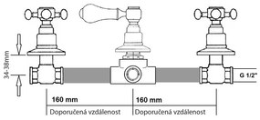 Bateria prysznicowa podtynkowa w kolorze brązu (2 otwory) Antea – Sapho